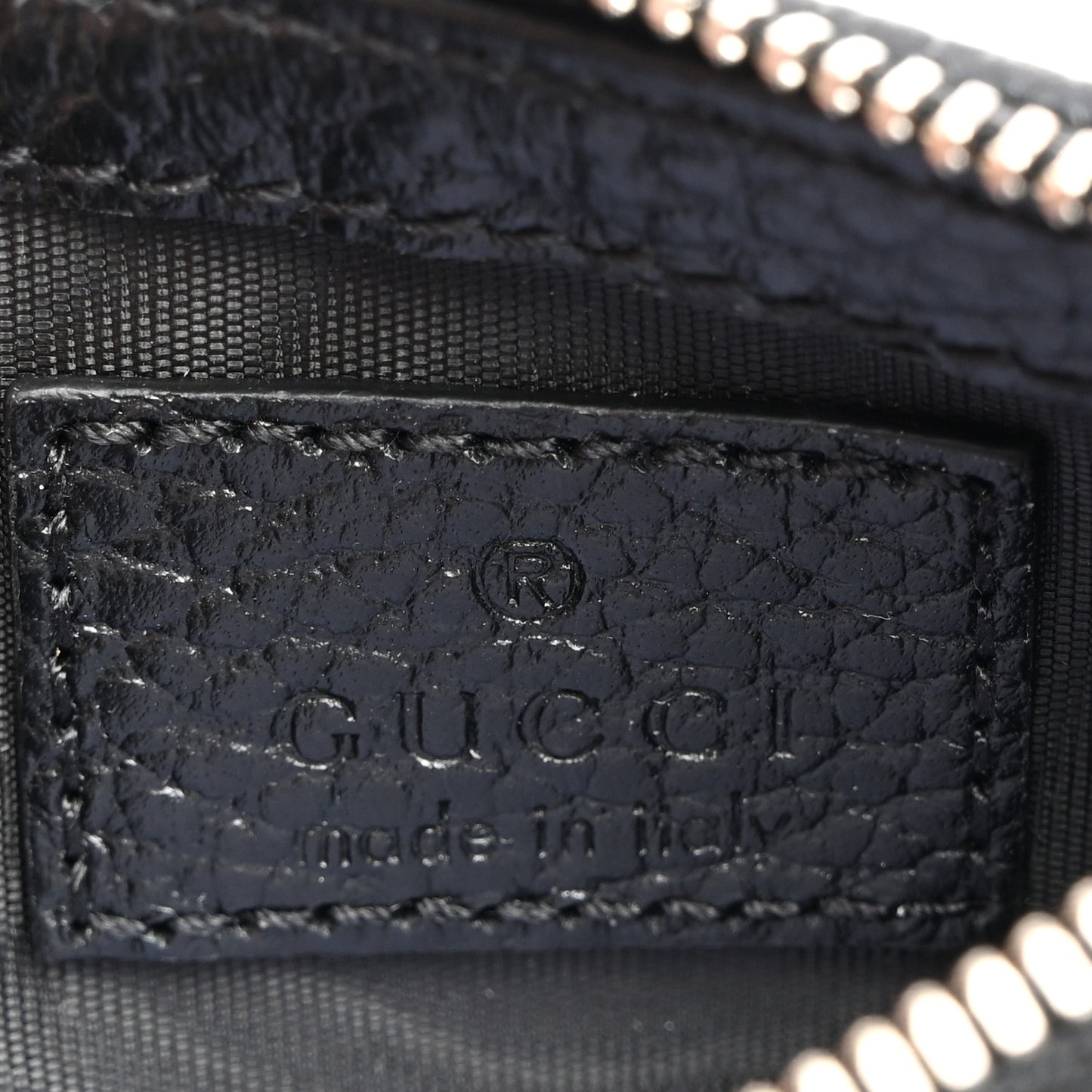 Dollar Calfskin Enamel Monochrome GG Marmont Key Case Card Holder Black