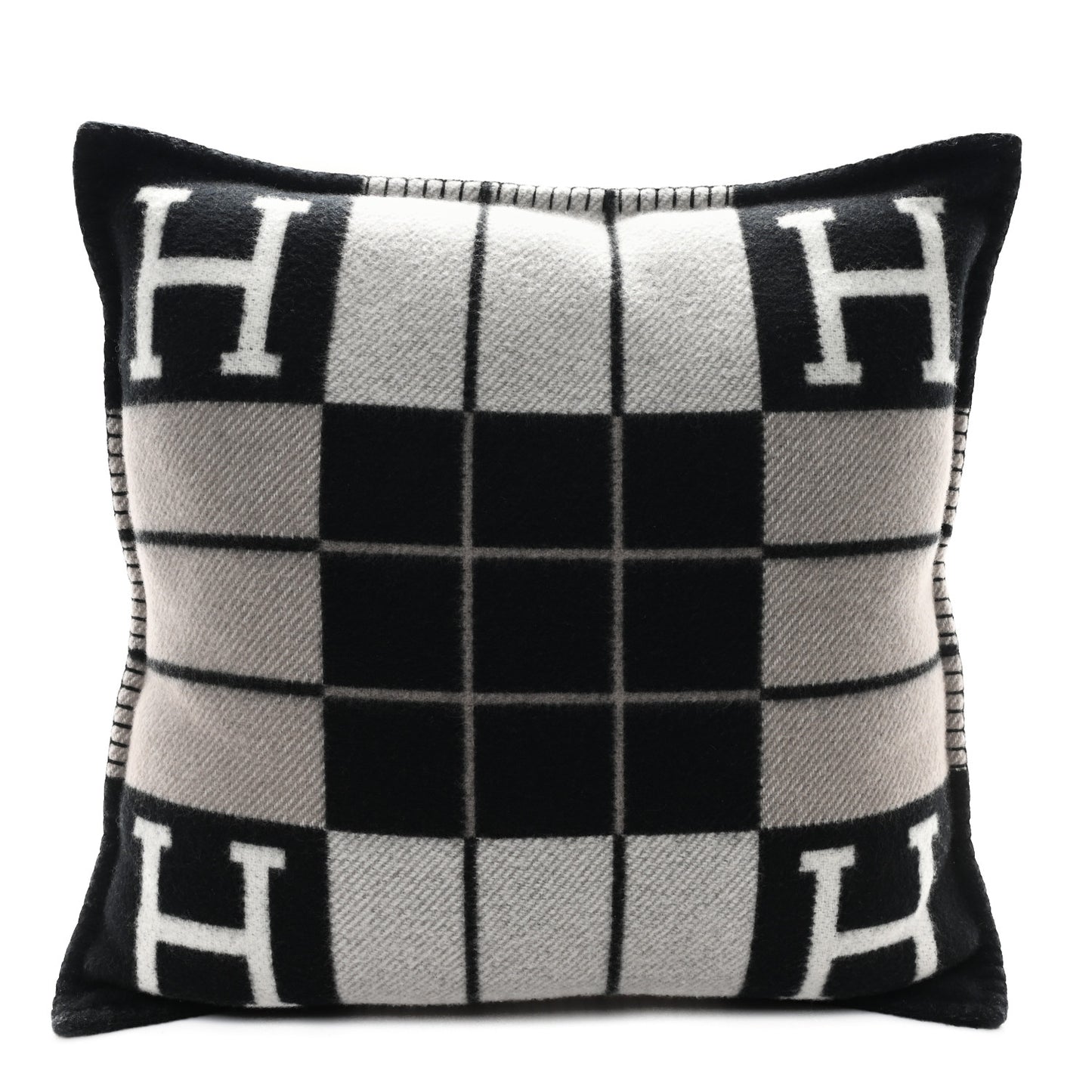 Wool Cashmere Avalon III Pillow PM Ecru Black