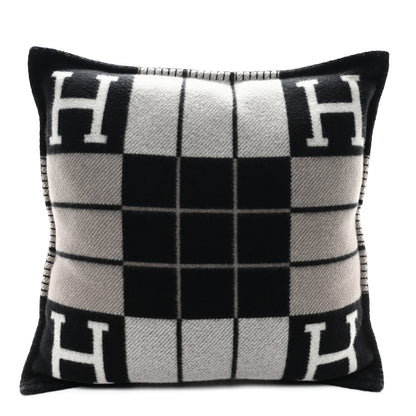 Hermes Wool Cashmere Avalon III Pillow PM Ecru Black 1 of 3