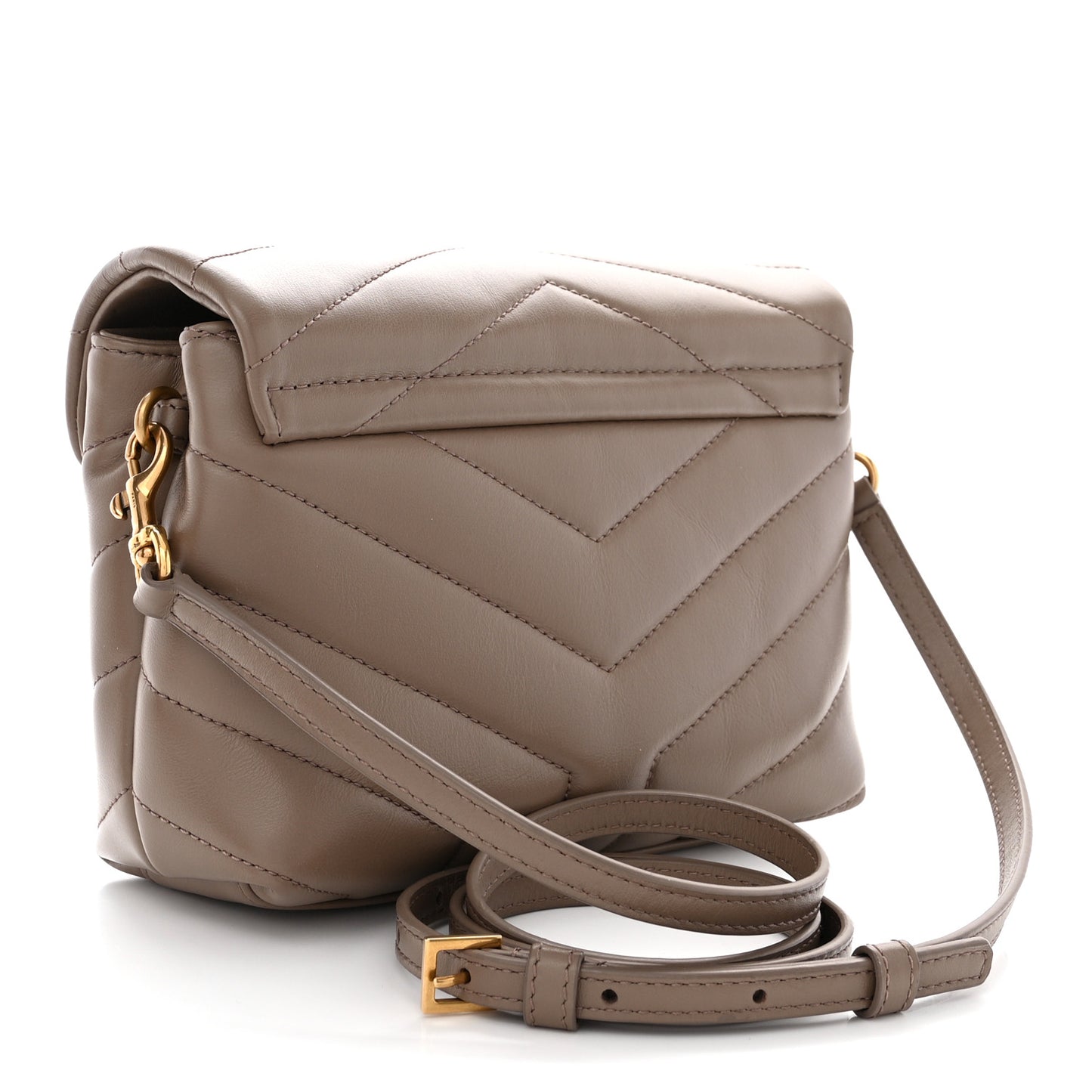Calfskin Y Quilted Monogram Toy Loulou Crossbody Bag Taupe