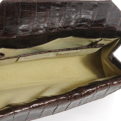 Nancy Gonzalez Crocodile Envelope Clutch Brown 5 of 6