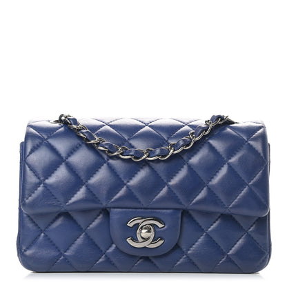 Chanel Lambskin Quilted Mini Rectangular Flap Dark Blue 1 of 11