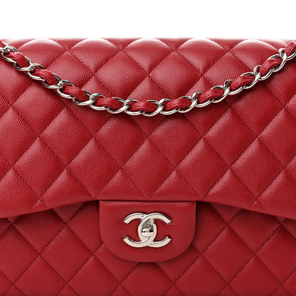 Chanel Caviar Quilted Jumbo Double Flap Dark Red 8 of 10