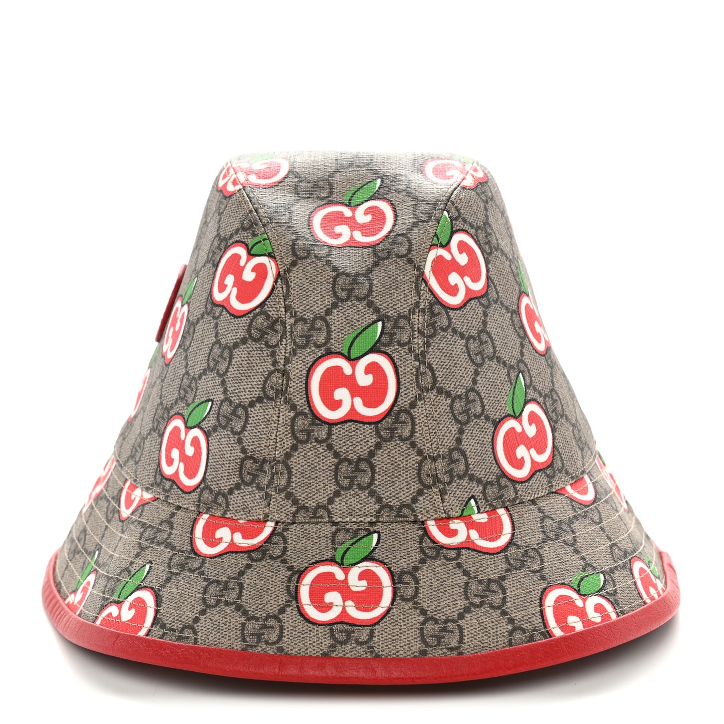GG Supreme Monogram Apple Textured Dollar Calfskin Retro Interlocking G Fedora Pomme Bucket Hat L Beige Ebony Red