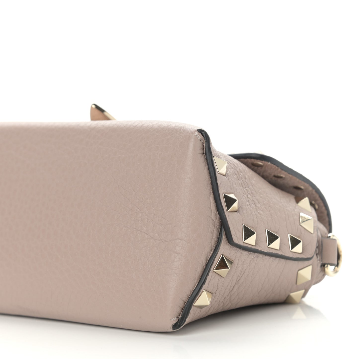 Pebbled Calfskin Mini Rockstud Crossbody Bag Poudre