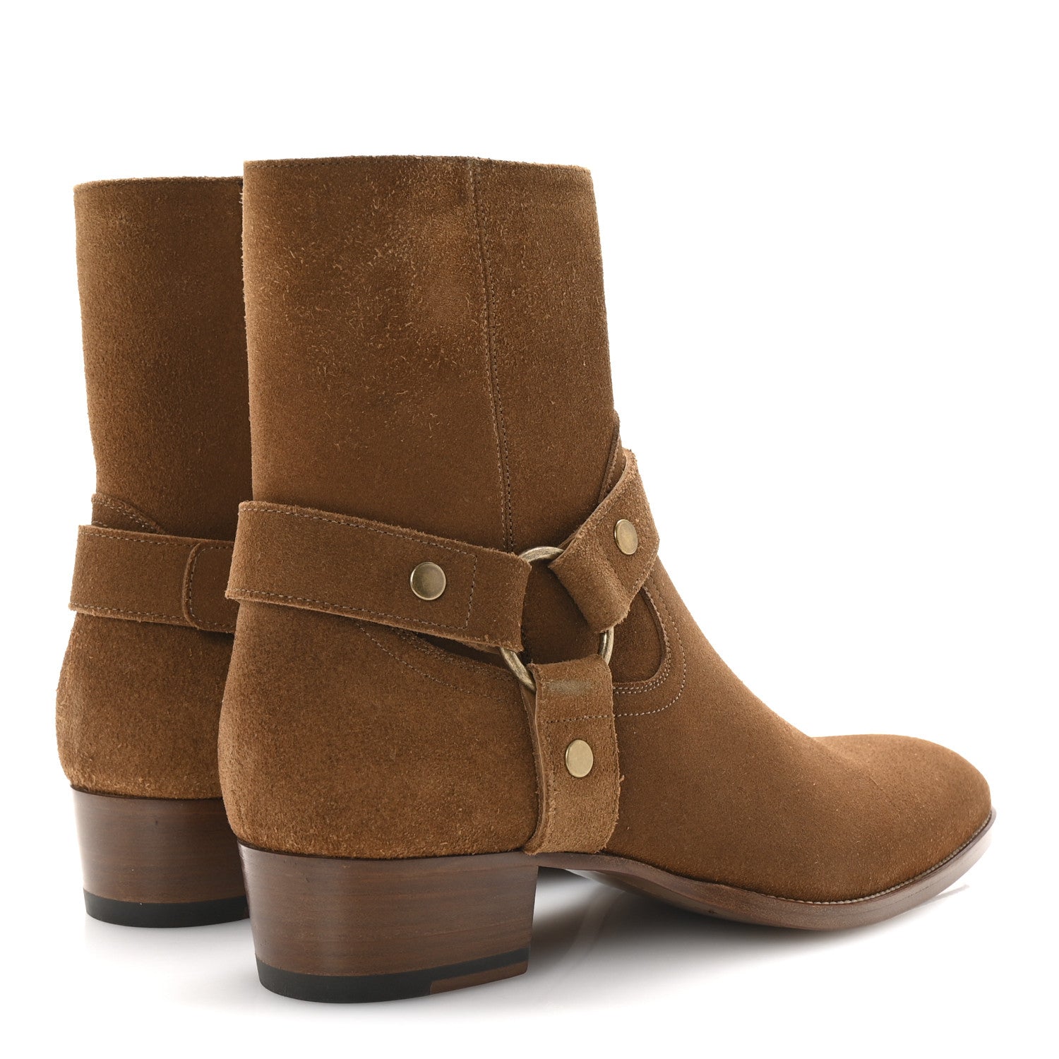 Saint Laurent Suede Calfskin Mens Wyatt Harness Boots 42.5 Land 5 of 9