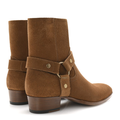 Saint Laurent Suede Calfskin Mens Wyatt Harness Boots 42.5 Land 5 of 9