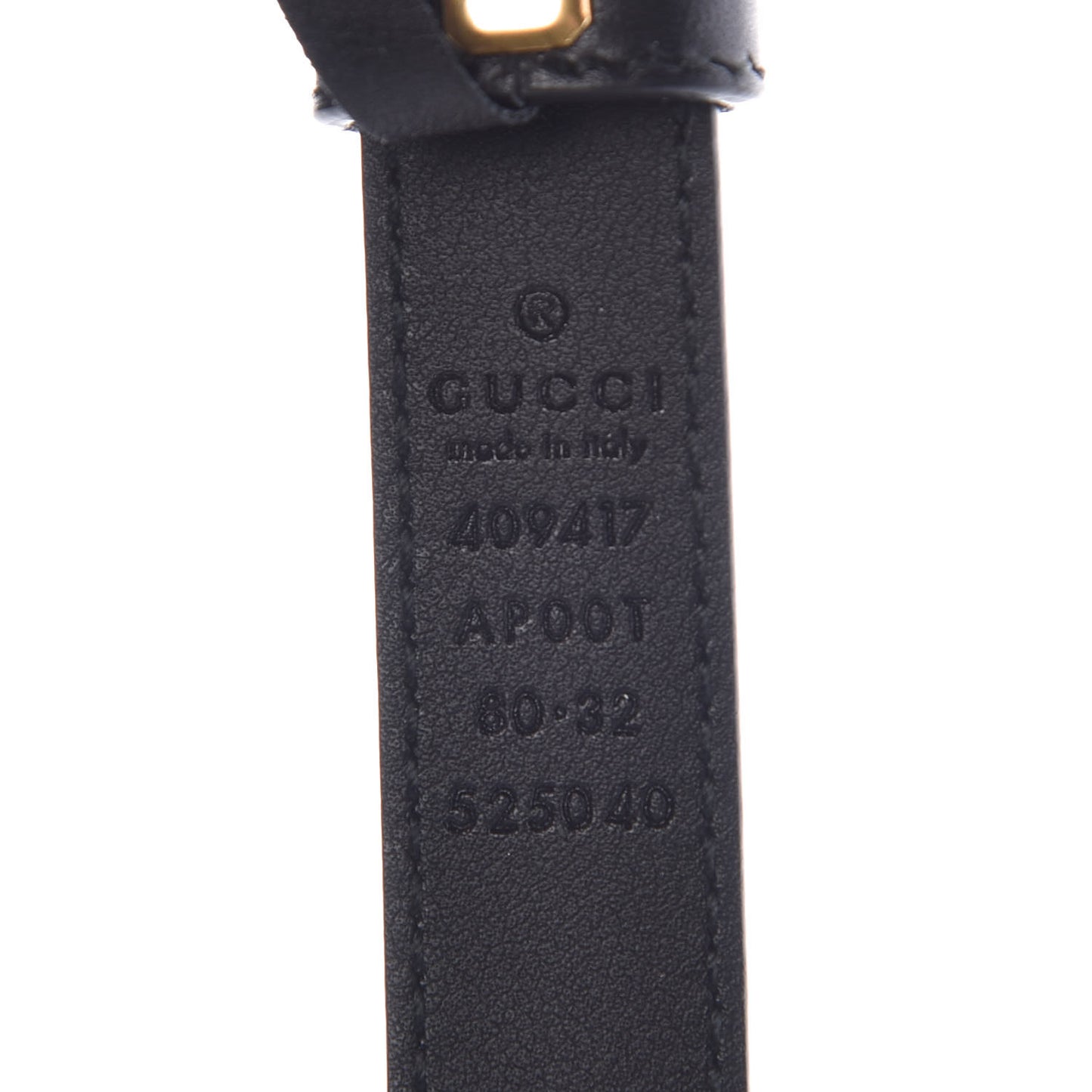 Calfskin Double G 20mm Belt 80 32 Black