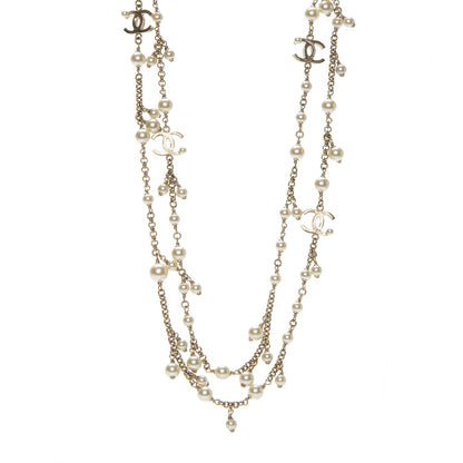 Chanel Pearl CC Long Necklace Gold 1 of 5