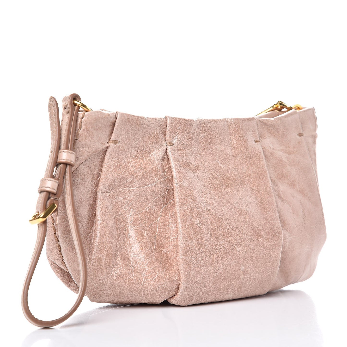 Vitello Shine Wristlet Cipria