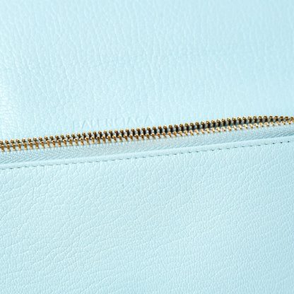 Balenciaga Chevre Gold Metallic Edge Hardware Money Wallet Bleu Maldives 12 of 14
