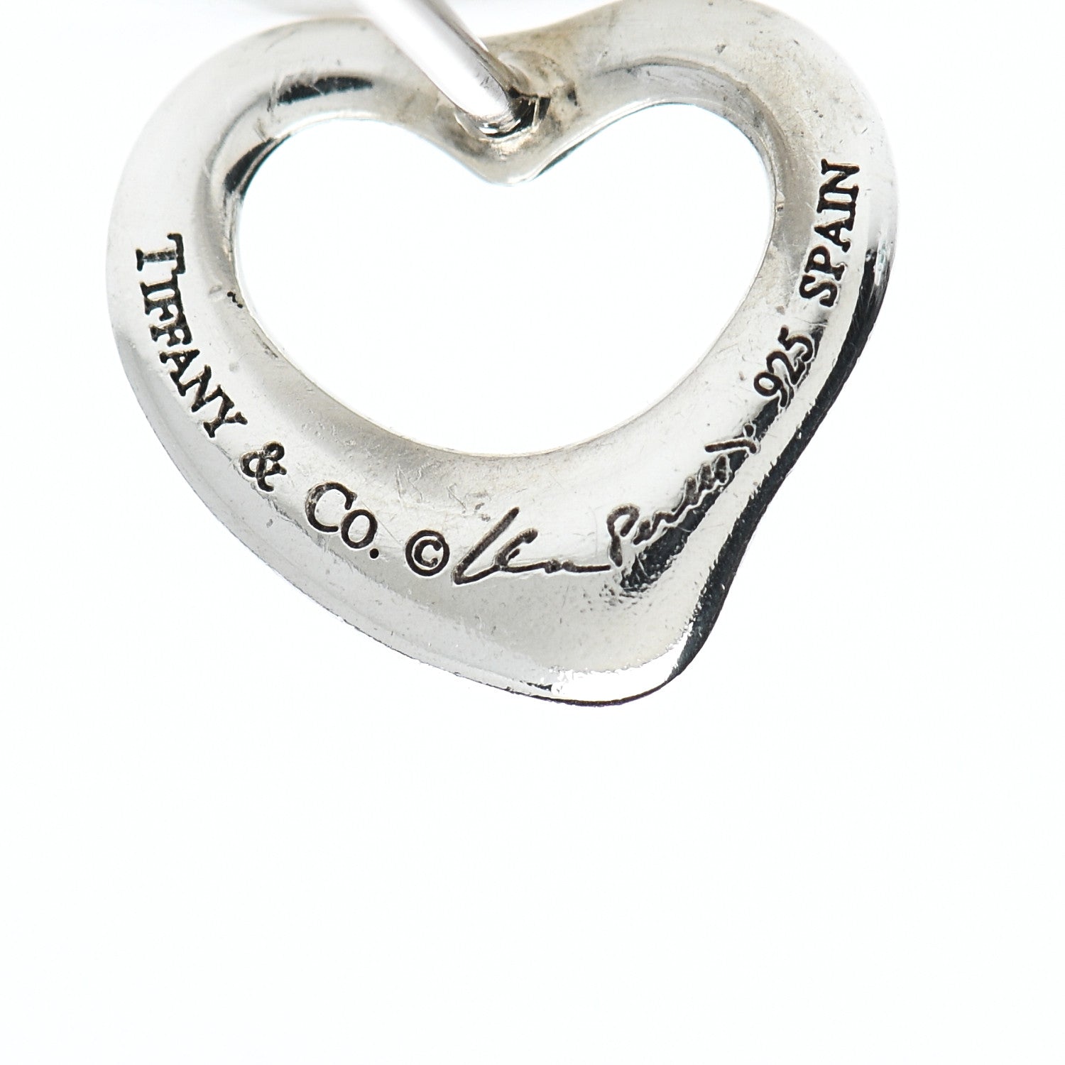 Tiffany Sterling Silver 11mm Elsa Peretti Open Heart Earrings 4 of 4