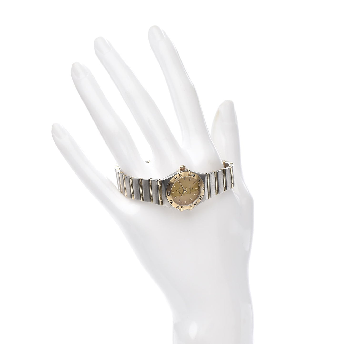 Stainless Steel 18K Yellow Gold 22mm Constellation Quartz Watch Champagne 1262.10