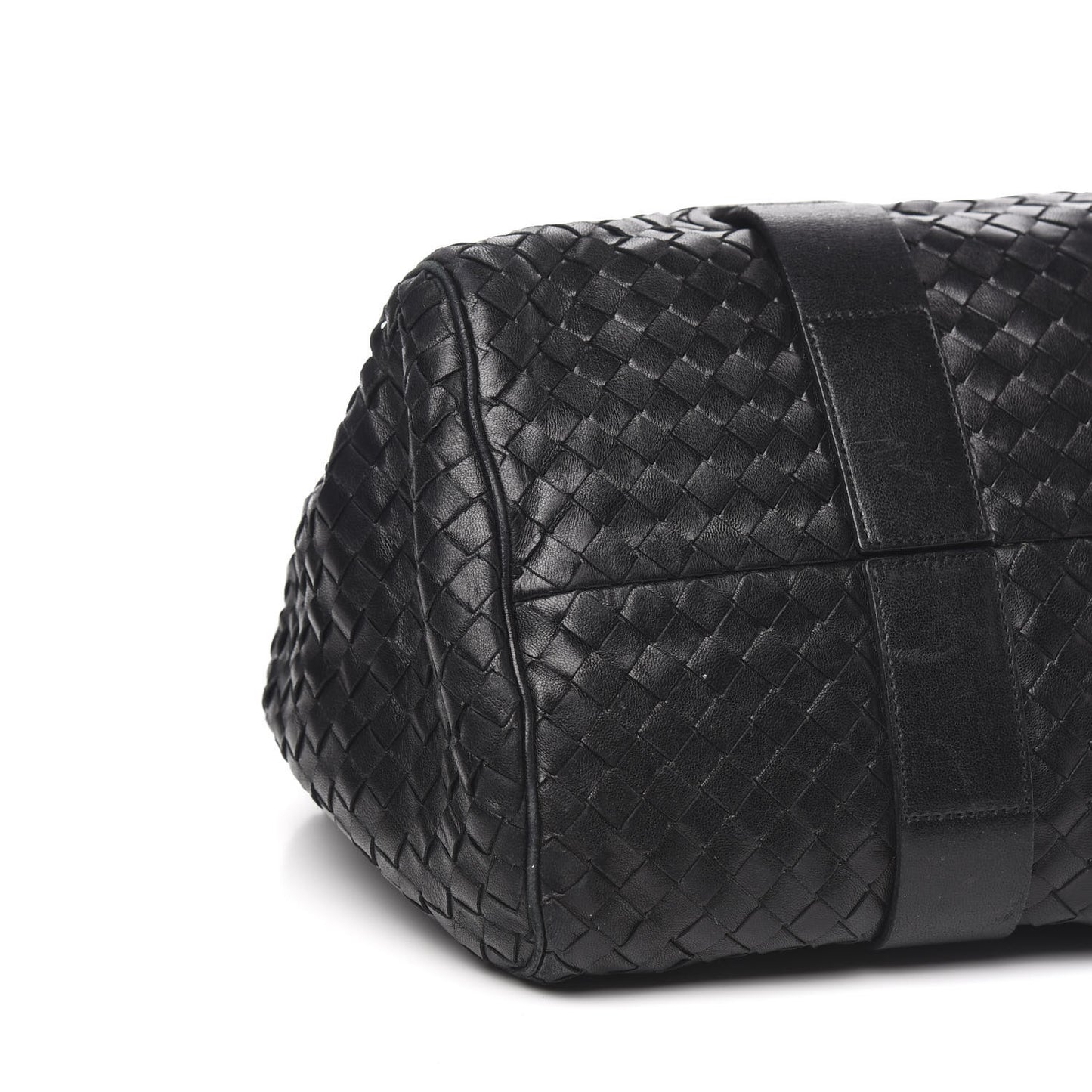 Nappa Intrecciato Accordion Satchel Black