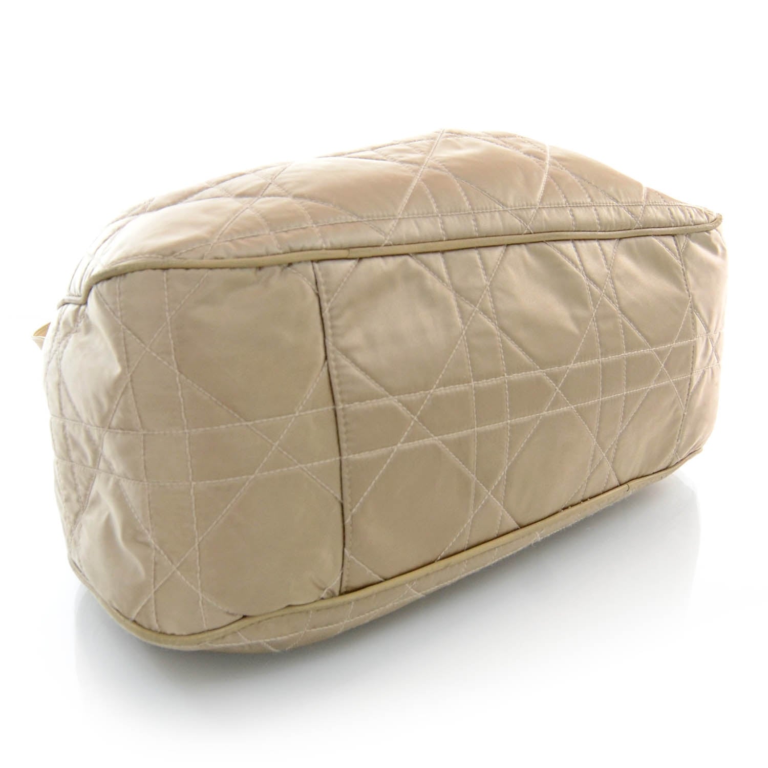 Christian Dior Nylon Cannage Drawstring Tote Champagne 4 of 7