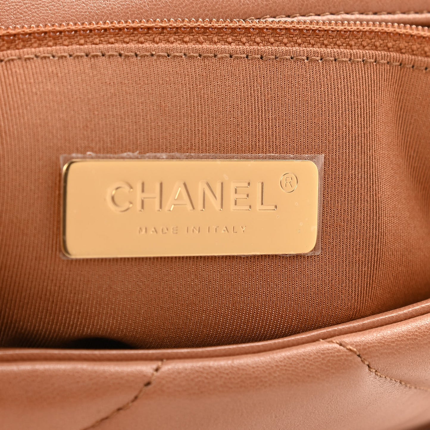 Lambskin Quilted Medium Chanel 19 Flap Brown