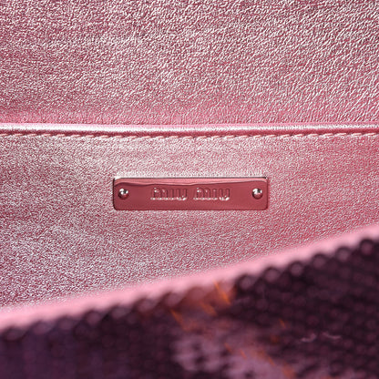 Miu Miu Paillettes Sequin Cleo Top Handle Rosa 6 of 6