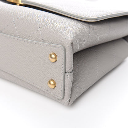 Chanel Grained Calfskin Small Stitched Flap Grey 9 of 11