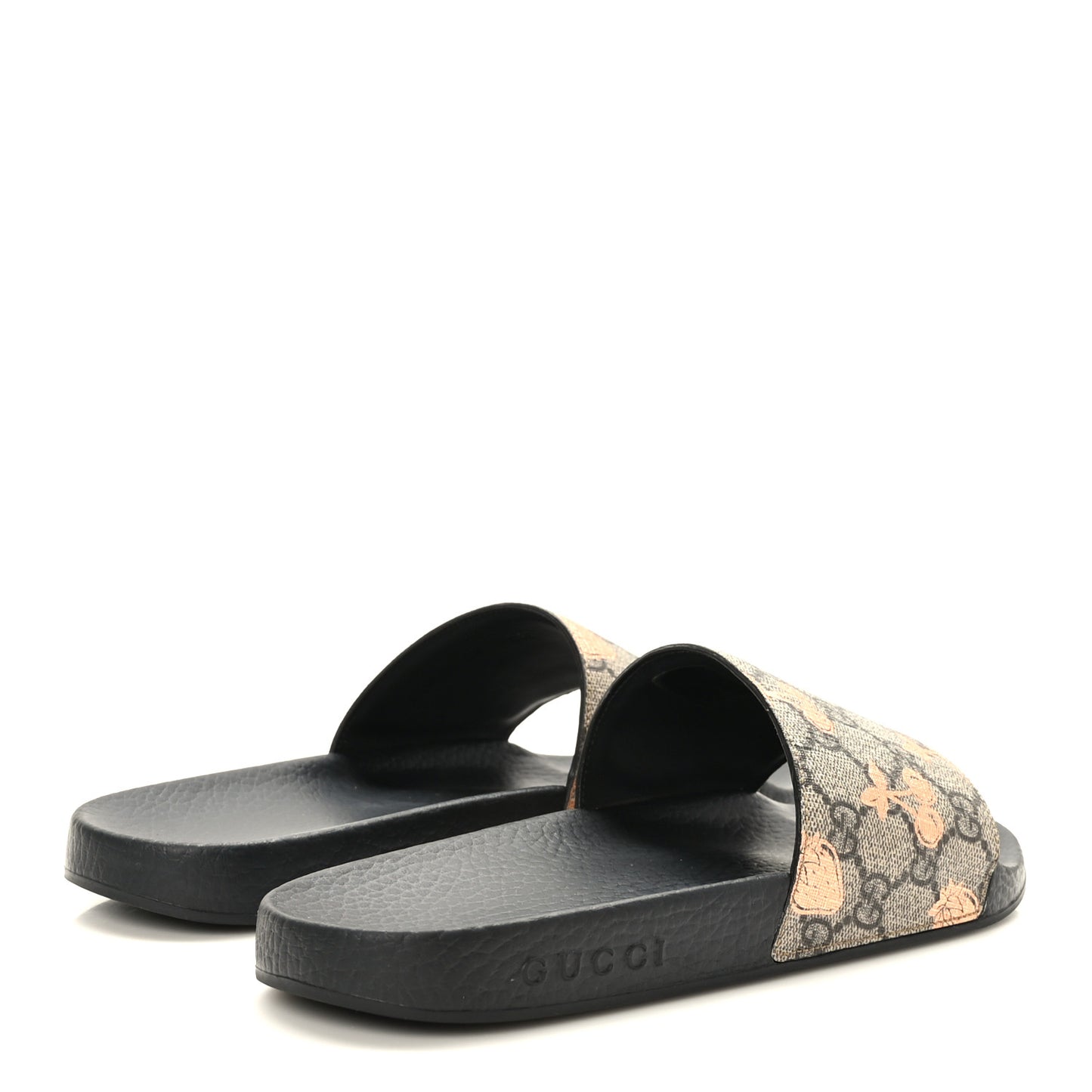 GG Supreme Monogram Berry Womens Slide Sandals 38 Beige Light Copper