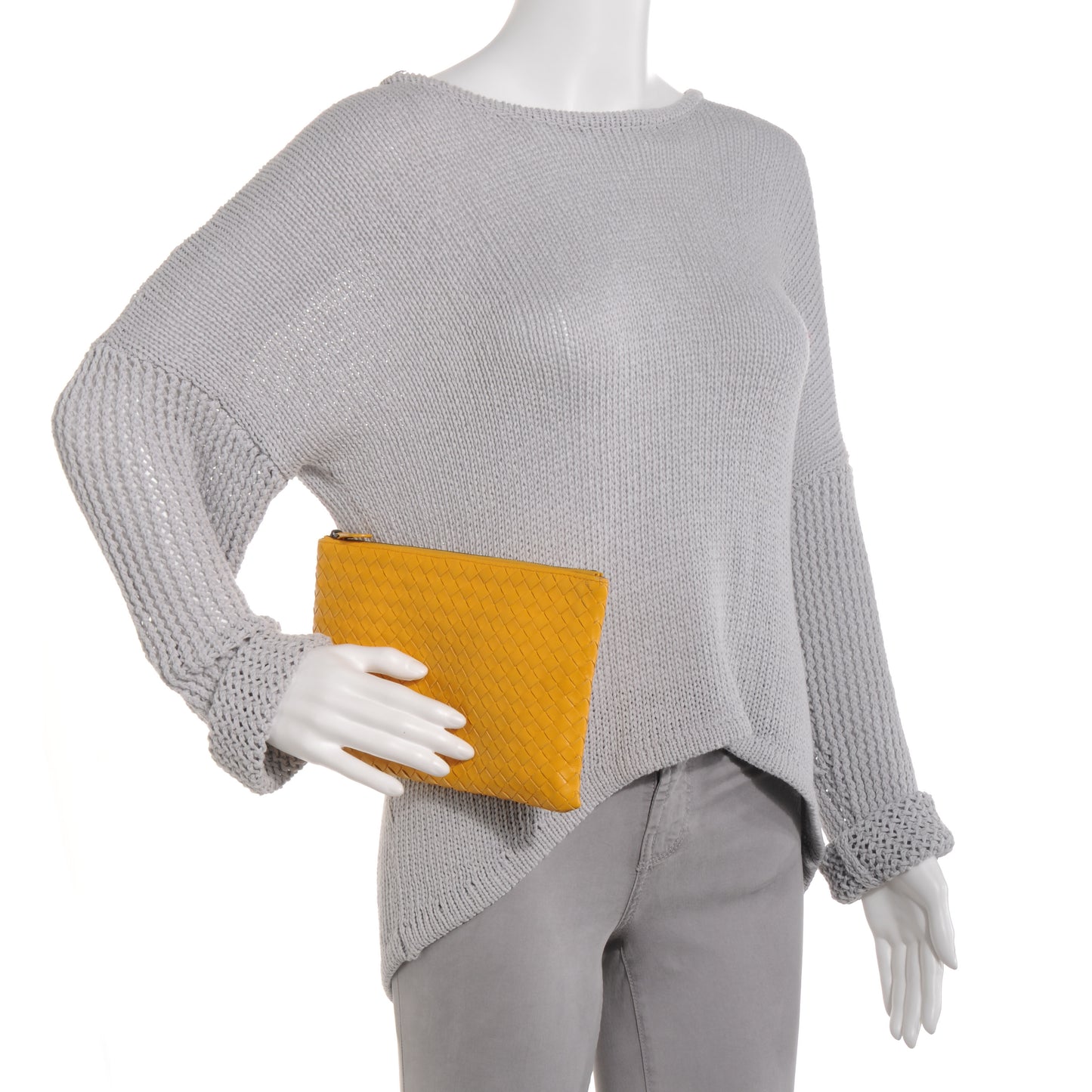 Nappa Intrecciato Cosmetic Pouch Yellow