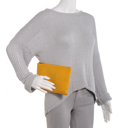 Bottega Veneta Nappa Intrecciato Cosmetic Pouch Yellow 2 of 8