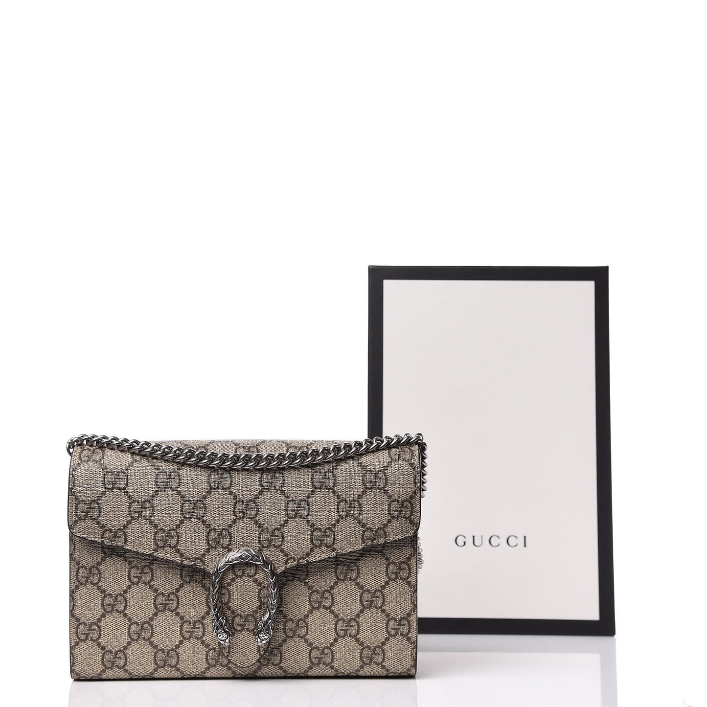 GG Supreme Monogram Mini Dionysus Chain Wallet Beige Taupe