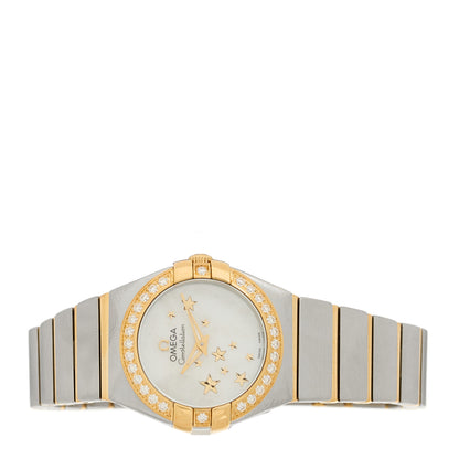 Omega Stainless Steel 18K Yellow Gold Diamond Bezel Mother of Pearl 24mm Constellation Quartz Watch 123.25.24.60.05.001 2 of 4