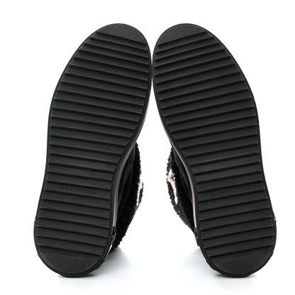 Louis Vuitton Suede Calfskin Shearling Snowdrop Flat Ankle Boot 37 Black 5 of 8