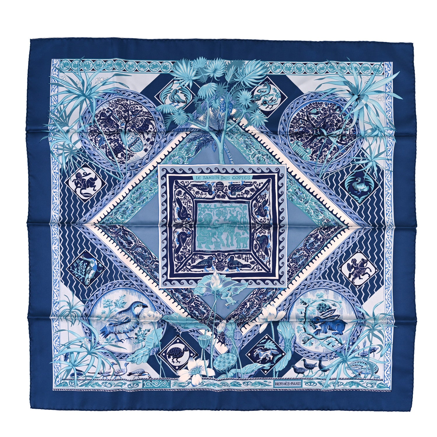Hermes Silk Le Jardin Des Coptes Scarf 90 1 of 4
