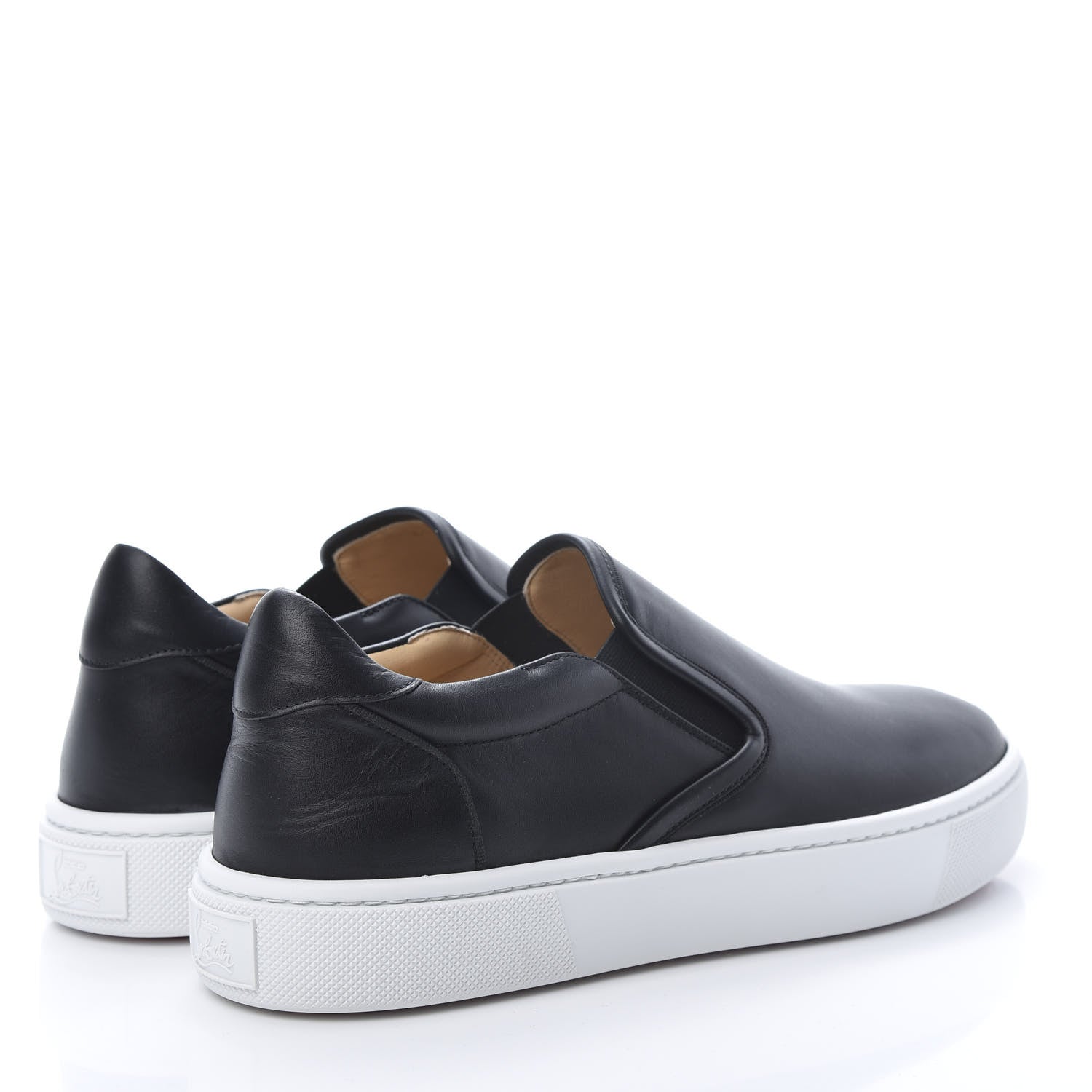 Christian Louboutin Calfskin Womens Masteral Platform Slip On Sneakers 41 Black 4 of 8