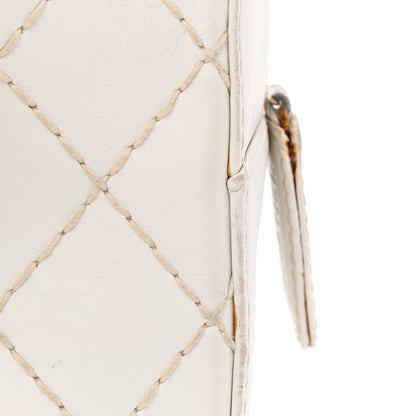 Chanel Calfskin Wild Stitch Top Handle Bag White 12 of 19
