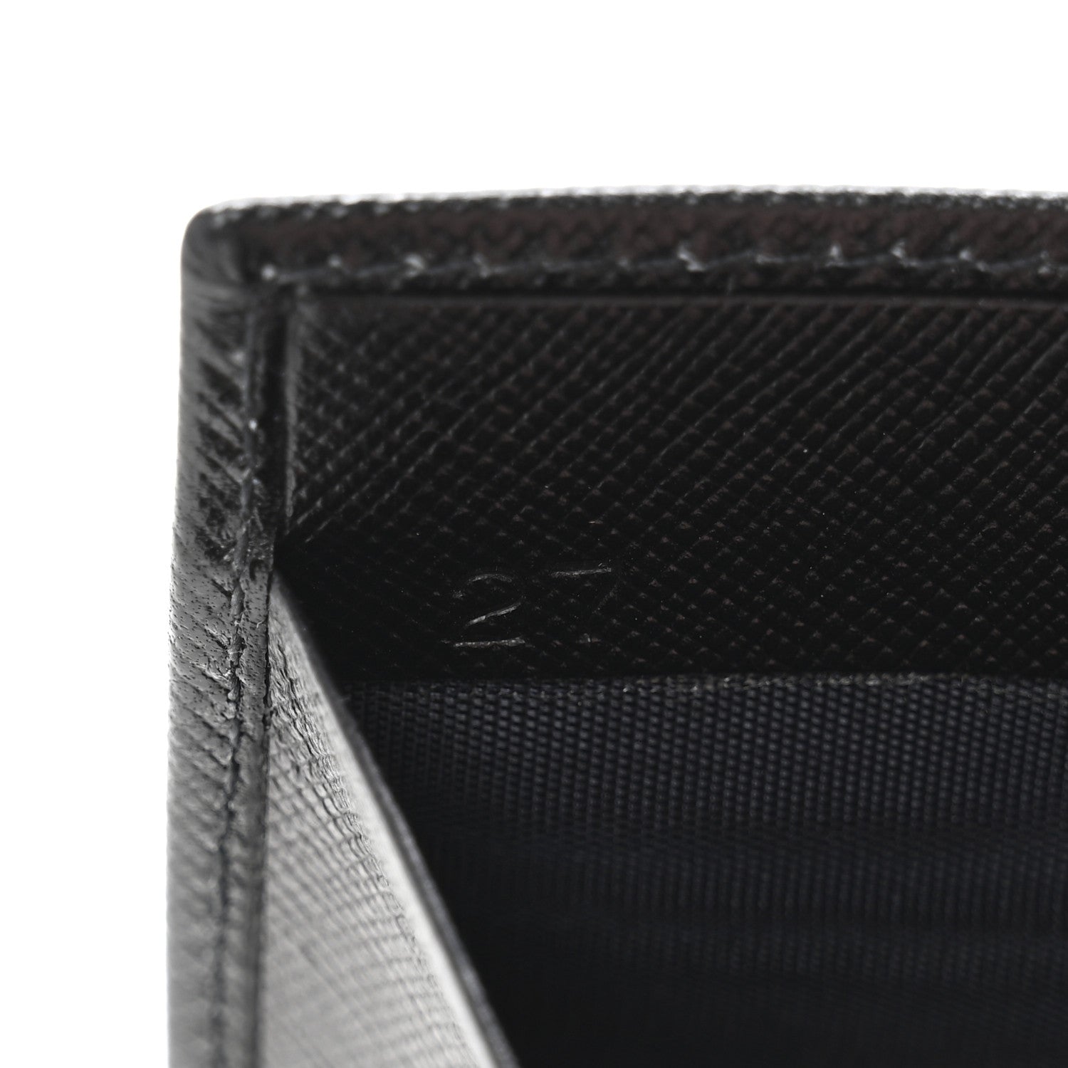 Prada Saffiano Money Clip Bi-Fold Wallet Black 8 of 10