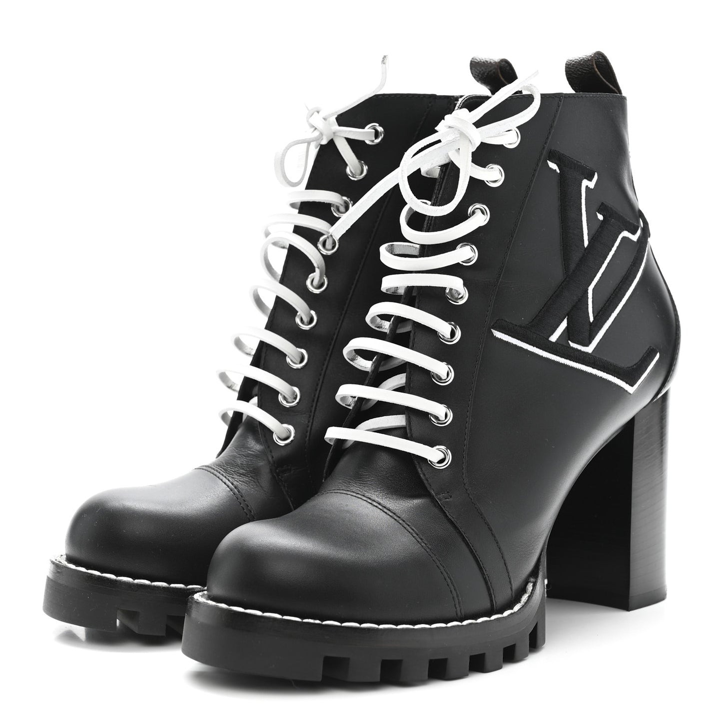 Calfskin Monogram Star Trail Ankle Boots 41 Black