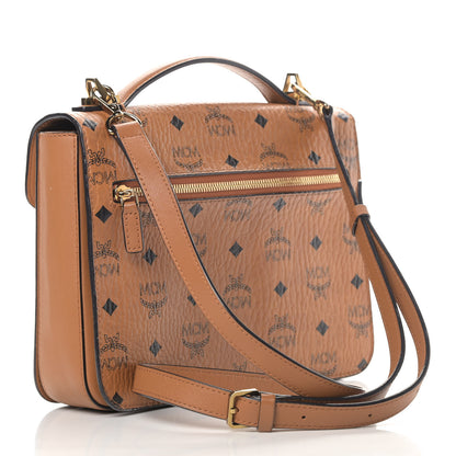 MCM Visetos Medium Patricia Satchel Cognac 3 of 11