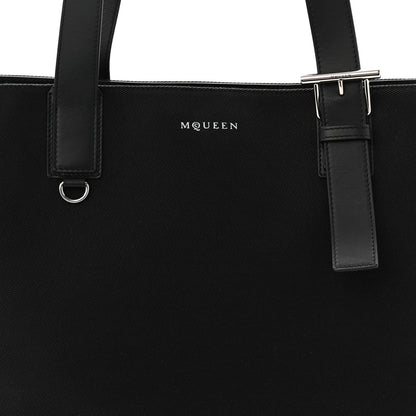 Alexander McQueen Canvas Calfskin T-Bar Shopping Bag Black 7 of 9
