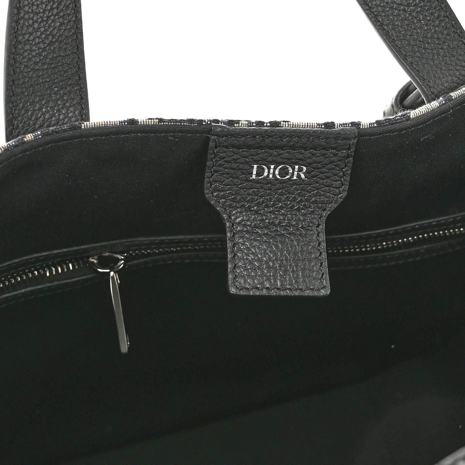 Christian Dior Oblique Saddle Tote Beige Black 6 of 11