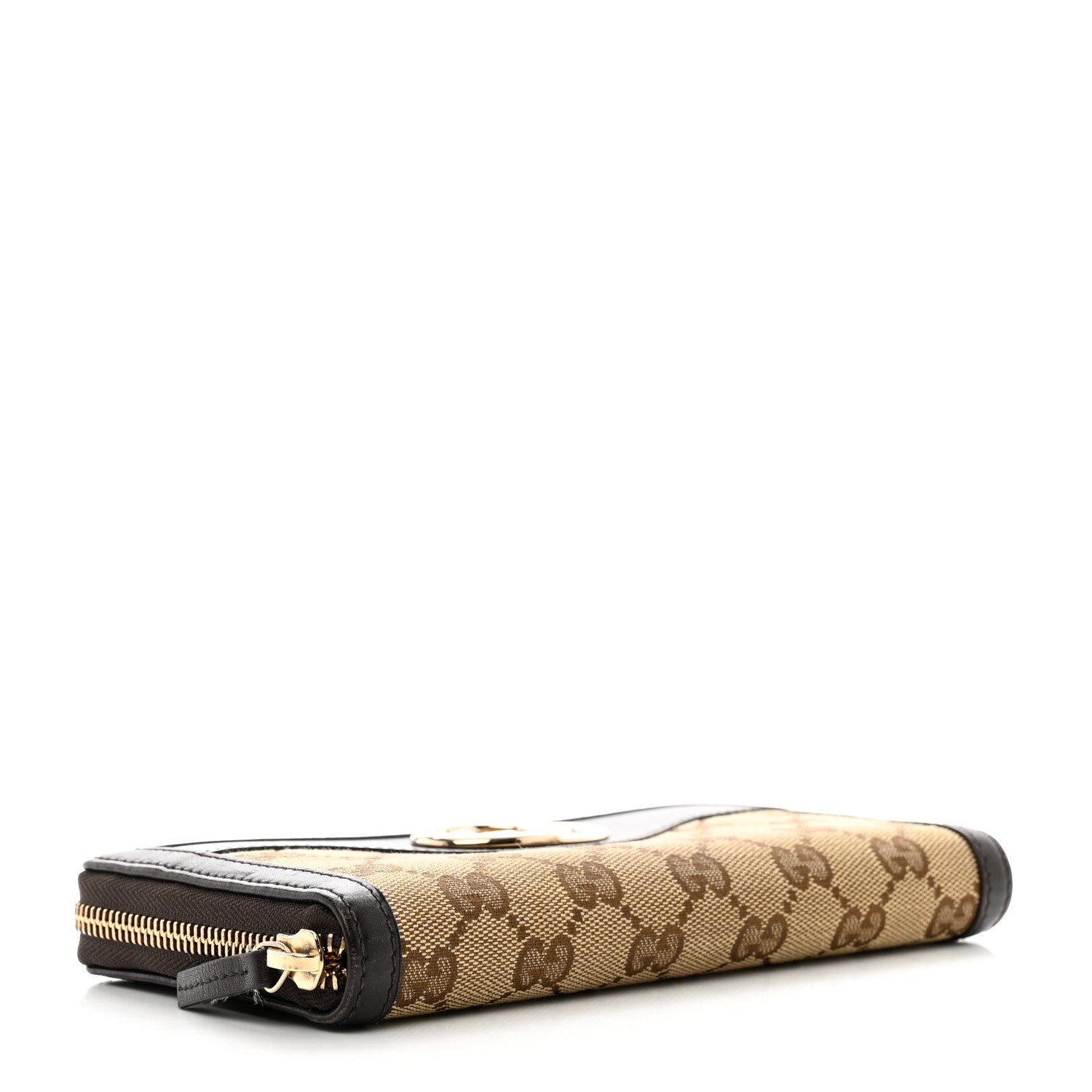 Gucci Monogram Margaux Calfskin Sukey Zip Around Wallet Beige Ebony Cocoa 3 of 8