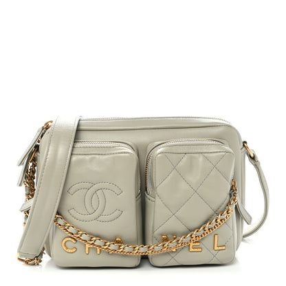 Chanel Calfskin Quilted Small Camera Case Grey 1 of 10