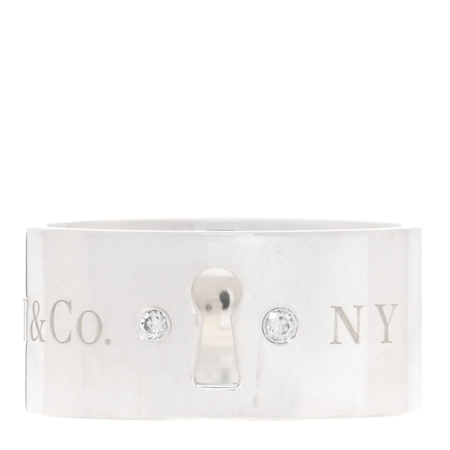 Sterling Silver Diamond Wide Locks Band Ring 52 6