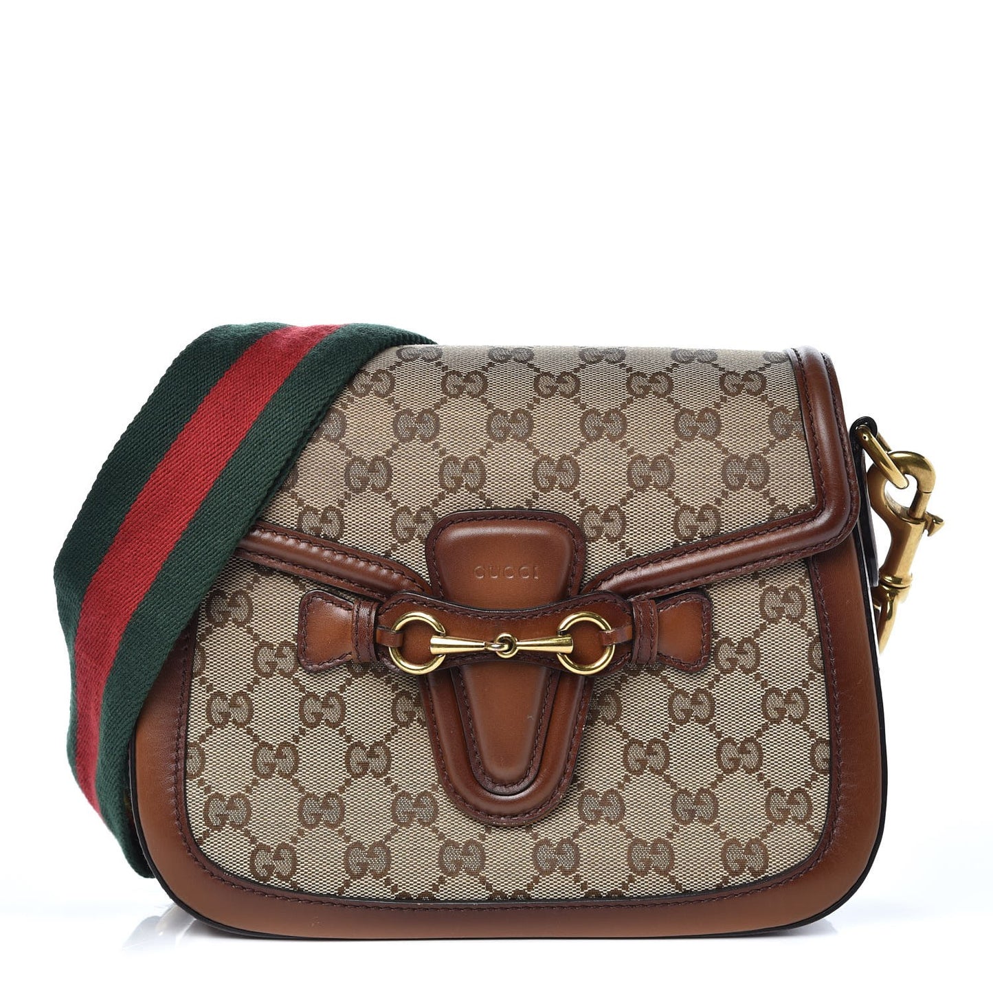 Monogram Medium Lady Web Shoulder Bag Beige Cuir