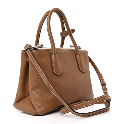 Prada Saffiano Cuir Small Twin Tote Cannella 3 of 11
