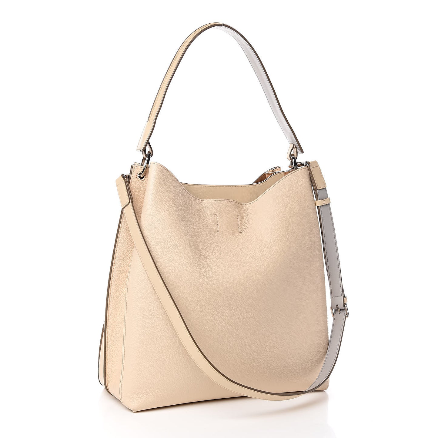 Grained Calfskin Large Milla Hobo Natural