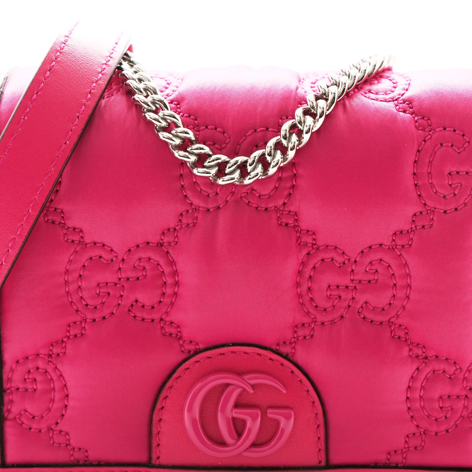 Gucci Nylon Calfskin Enamel GG Matelasse Mini Chain Bag Lovely 8 of 11