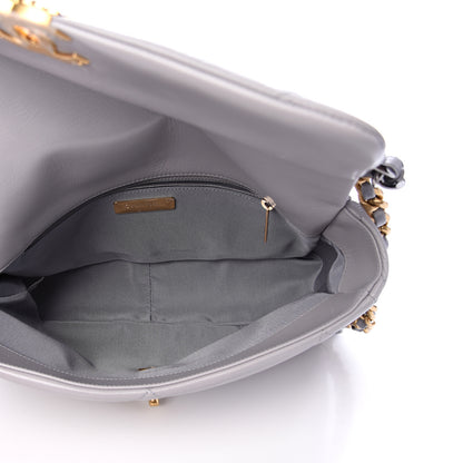 Chanel Goatskin Quilted Large 19 Flap Grey 4 of 10