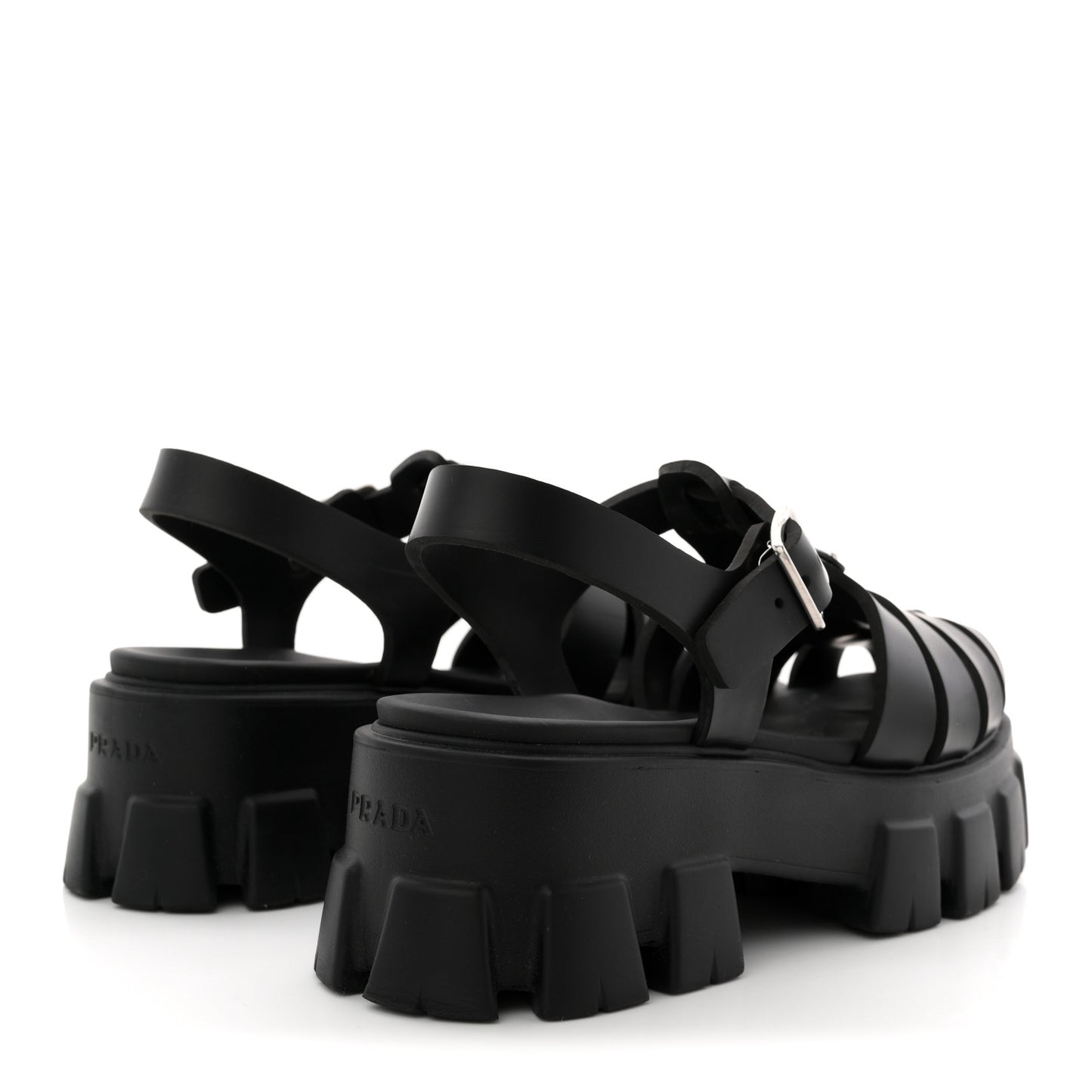 Foam Rubber Triangle Logo Monolith 55mm Cage Sandals 39 Black