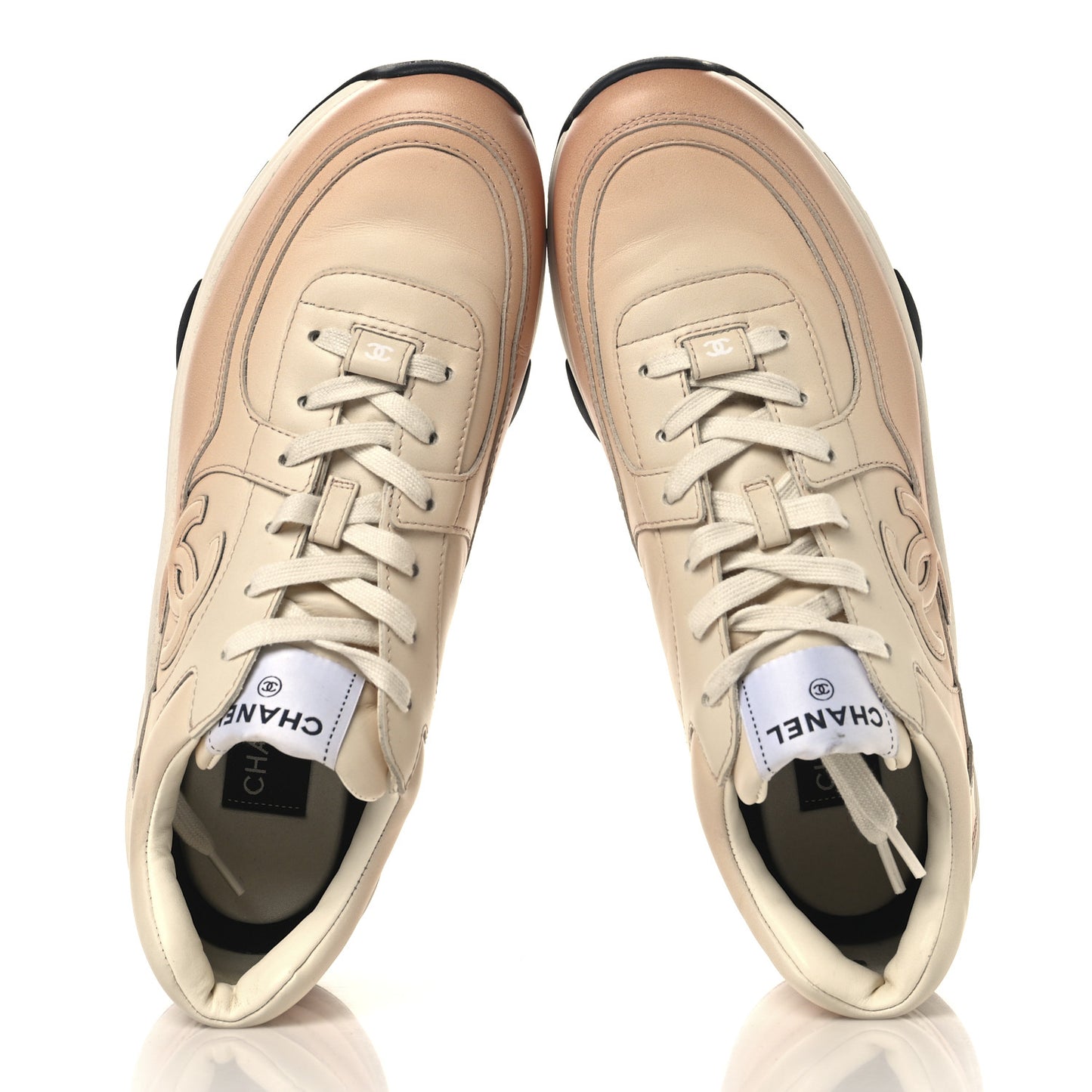 Gradiant Calfskin CC Womens Sneakers 40 Light Orange