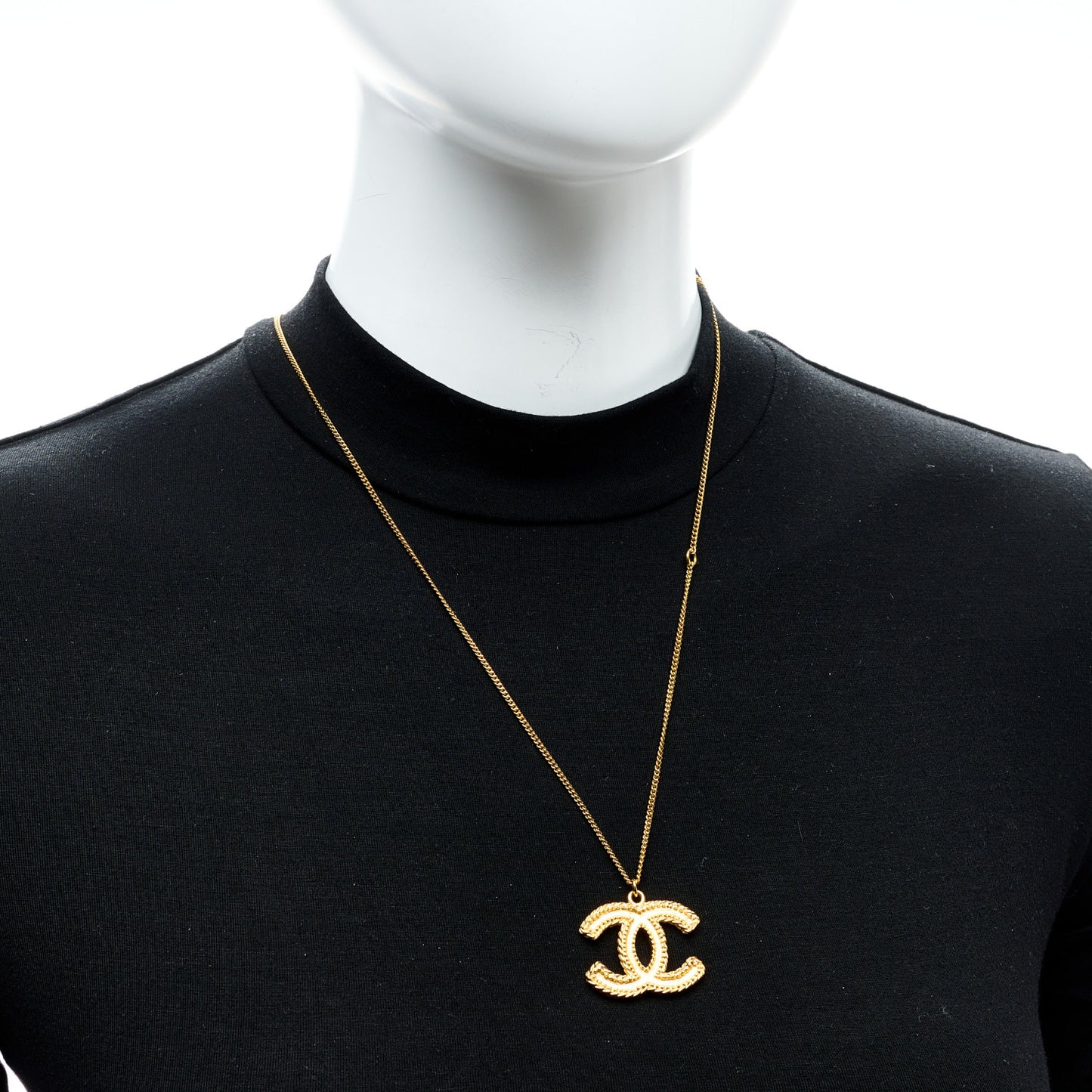 Metal CC Necklace Matte Gold