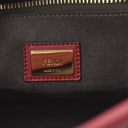 Fendi Calfskin Snakeskin Large Peekaboo Iconic Satchel Red 7 of 11