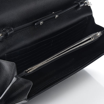 Saint Laurent Calfskin Heart Studded Monogram Chain Wallet Black 6 of 8