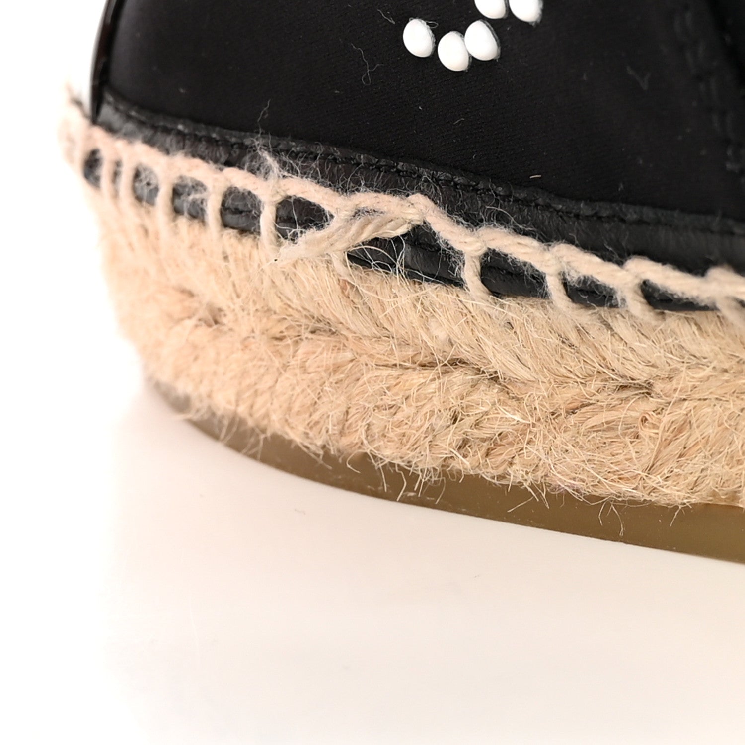 Chanel Neoprene Patent Calfskin Pearl CC Espadrilles 36 Black White 11 of 12